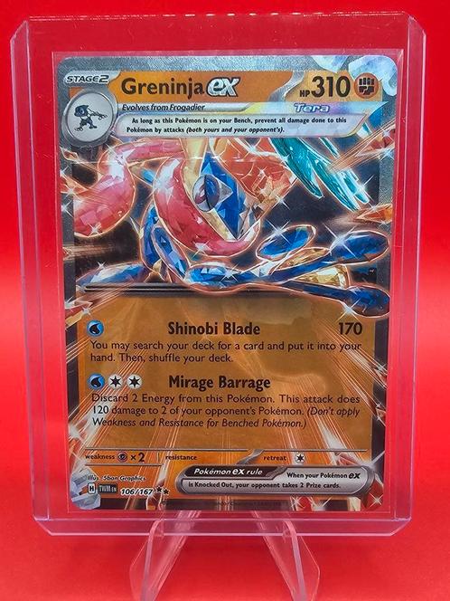 Greninja ex 106/167, Hobby en Vrije tijd, Verzamelkaartspellen | Pokémon, Zo goed als nieuw, Losse kaart, Ophalen
