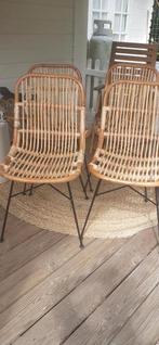 4 rotan stoeltjes, Huis en Inrichting, Stoelen, Gebruikt, Bruin, Riet of Rotan, Ophalen of Verzenden