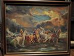 Schilderij paarden, Antiek en Kunst, Ophalen