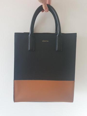Prachtige leren tas van Maison Heroïne Kira 13 zwart cognac beschikbaar voor biedingen