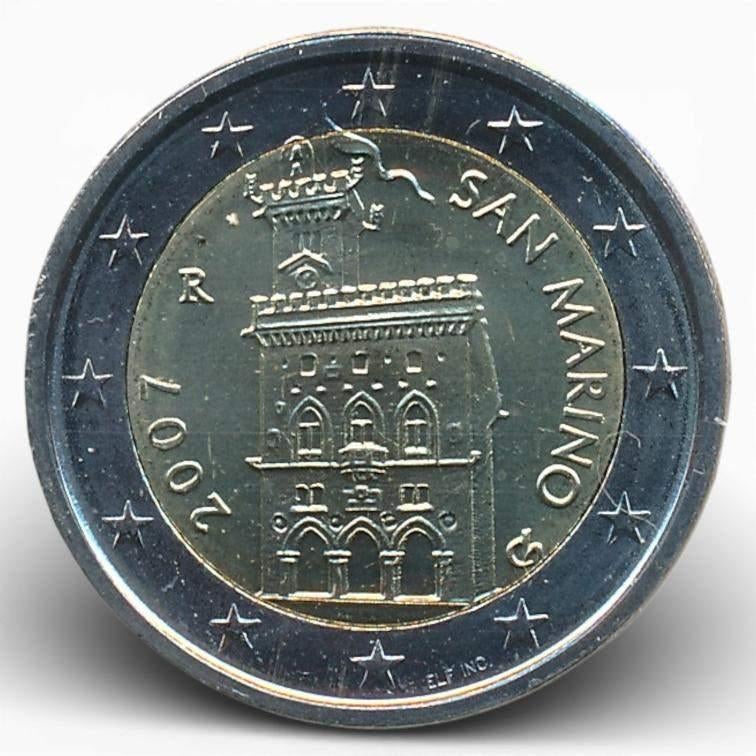 San Marino 2 euro 2007, Postzegels en Munten, Munten | Europa | Euromunten, Ophalen of Verzenden, San Marino, 2 euro, Losse munt
