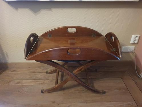 Butler tray salon/ bijzet tafel met afneembaar dienblad, Antiek en Kunst, Antiek | Meubels | Tafels, Ophalen of Verzenden
