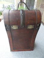 mooi antiek houten koffer voor twee flessen, Antiek en Kunst, Curiosa en Brocante, Ophalen