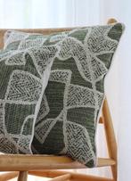 Jacquard kussen groen, Ophalen of Verzenden, Nieuw, Groen, Vierkant