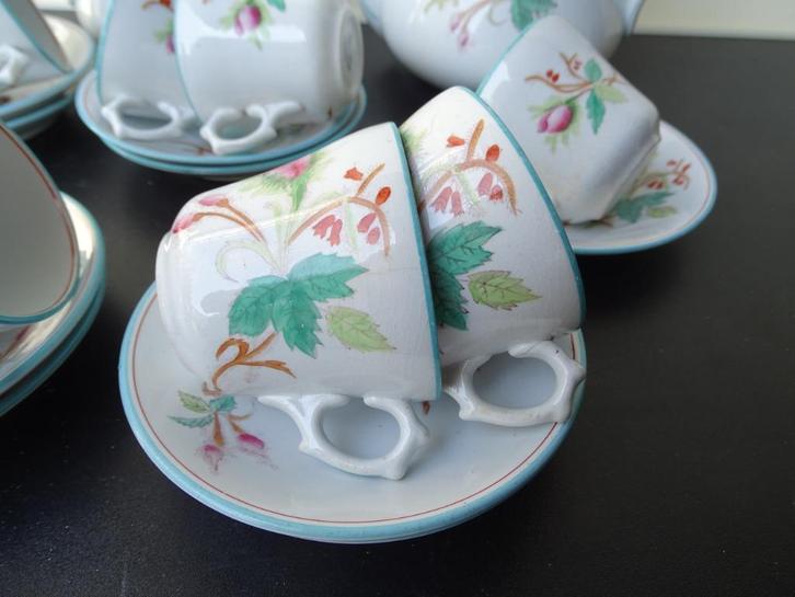 Mosroos theeservies, 1885, Antiek en Kunst, Antiek | Servies compleet, Ophalen