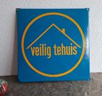 Emaille reclamebord Veilig Tehuis - Langcat, Ophalen of Verzenden, Gebruikt, Reclamebord