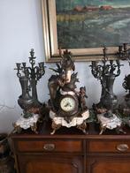Groot Antiek Klokkenstel,klok-62cm,vazen-44cm, Antiek en Kunst, Antiek | Klokken, Ophalen