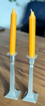 Zilver tin kandelaars, Antiek en Kunst, Ophalen