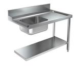 RVS aanvoertafel en afvoertafel tbv doorschuifvaatwasser, Ophalen of Verzenden, Gebruikt, RVS Meubilair
