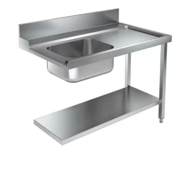 RVS aanvoertafel en afvoertafel tbv doorschuifvaatwasser, Zakelijke goederen, Horeca | Keukenapparatuur, RVS Meubilair, Gebruikt