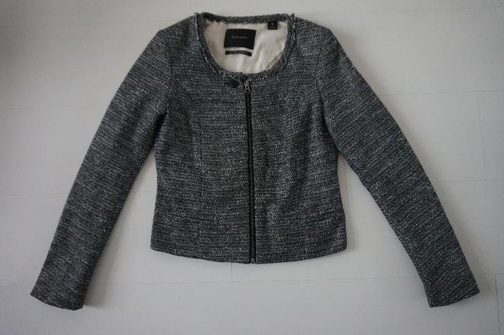 Maison Scotch jasje colbert blazer grijs zwart maat 1 (36/S), Kleding | Dames, Jasjes, Kostuums en Pakken, Zo goed als nieuw, Jasje