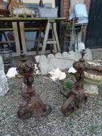 set bijzondere Franse ijzeren haardbokken / haard bokken (1), Antiek en Kunst, Ophalen