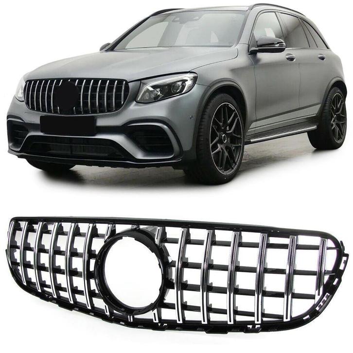 Grill Glans Zwart Voor Mercedes GLC X253 GT Look, Auto diversen, Tuning en Styling, Verzenden