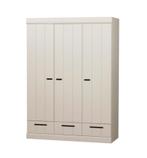 Wood Connect Grenen Kledingkast - 3 Deurs, Huis en Inrichting, Ophalen, 100 tot 150 cm, Zo goed als nieuw, Met lade(s)