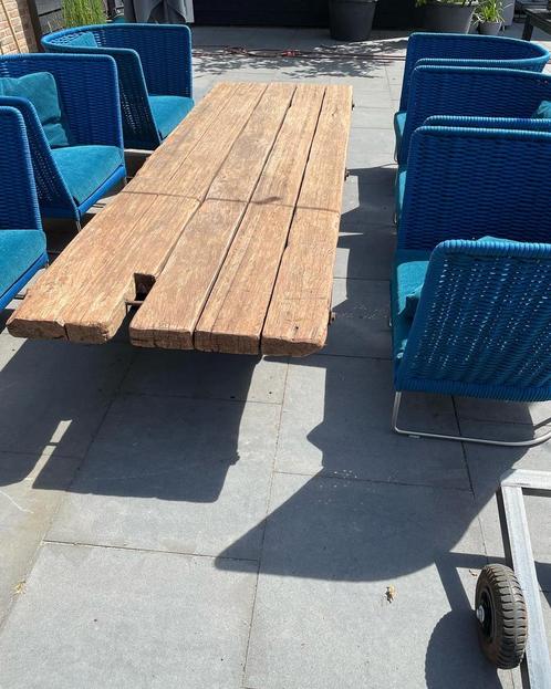 Stoere, robuuste tuintafel, Tuin en Terras, Tuintafels, Nieuw, Rechthoekig, Hout, Ophalen of Verzenden