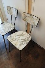 Twee formica stoelen brabantia vintage marmer look patroon, Ophalen, Huis en Inrichting
