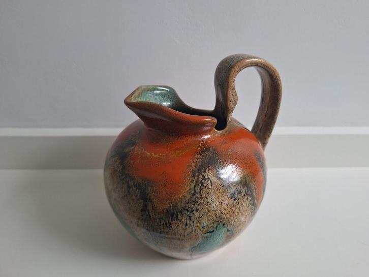 Vintage kan met veelkleurig glazuur, Antiek en Kunst, Antiek | Keramiek en Aardewerk, Ophalen of Verzenden