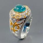 Natural Apatite Ring 925 Sterling Silver Size 7, Ophalen of Verzenden, Zo goed als nieuw, Zilver