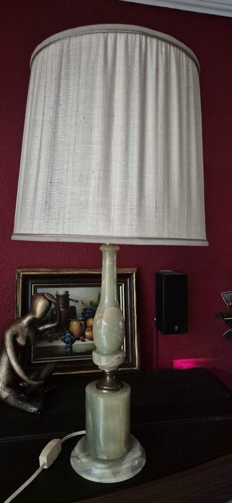 Groene Marmeren Lamp, Antiek en Kunst, Antiek | Lampen, Ophalen of Verzenden