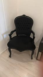 Zwarte Antieke Fauteuil, Huis en Inrichting, Fauteuils, Gebruikt, Minder dan 75 cm, Brocante stoelen, Ophalen of Verzenden