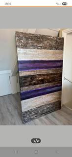 Abstract Kunstwerk met Paarse Accenten, Ophalen of Verzenden