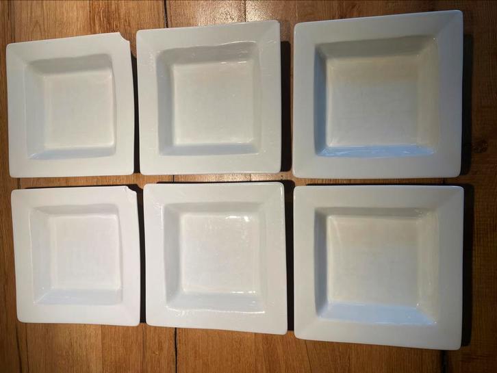 6 diepe borden, Porselein, Pillivuyt, LB 20, H4, Huis en Inrichting, Keuken | Servies, Zo goed als nieuw, Bord(en), Overige stijlen