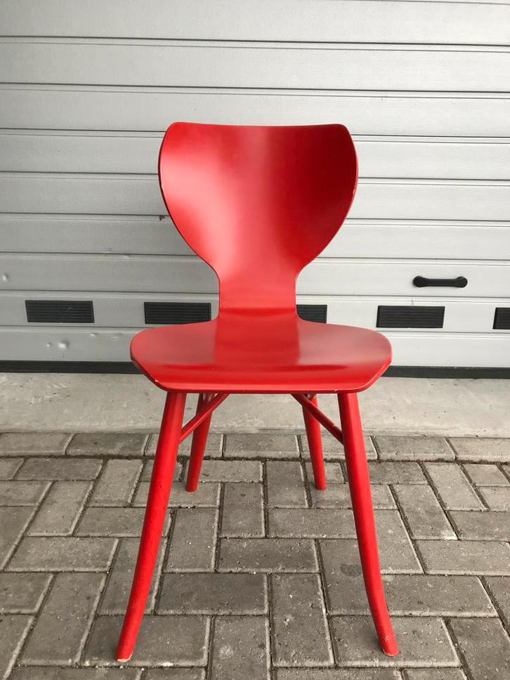 3 Linteloo Tulipani design stoelen, Huis en Inrichting, Stoelen, Gebruikt, Rood, Ophalen