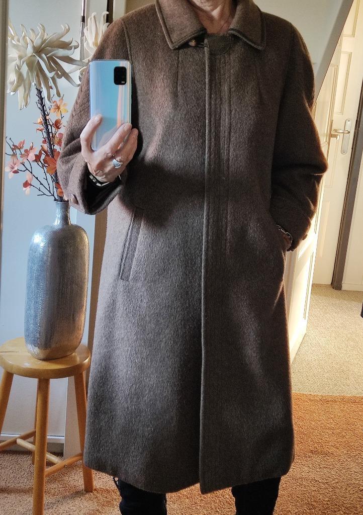 Taupekleurige WOLBLEND mantel CANDA – valt als 44, Kleding | Dames, Jassen | Winter, Zo goed als nieuw, Maat 42/44 (L), Overige kleuren