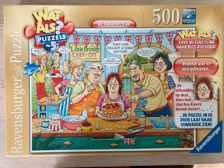 Wat Als? Puzzel - De Bakwedstrijd - 500 stukjes, Hobby en Vrije tijd, Denksport en Puzzels, Zo goed als nieuw, Legpuzzel, 500 t/m 1500 stukjes