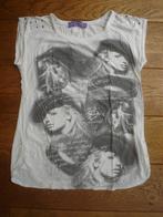 wit shirt, maat 146/152, Kinderen en Baby's, Kinderkleding | Maat 146, Verzenden, Zo goed als nieuw, Meisje, Shirt of Longsleeve