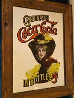 Reclamespiegel Carbonated Coca Cola in bottles, Antiek en Kunst, Ophalen of Verzenden, Rechthoekig, Minder dan 50 cm