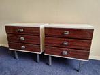 Vintage / retro nachtkastjes 2 stuks, Antiek en Kunst, Ophalen