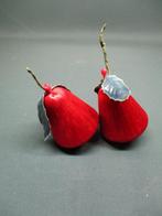 Twee vintage rode kerstklokje, draadomwonden, Ophalen of Verzenden, Gebruikt