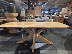 Eettafel Nikki 200 / 240 / 280 cm Naturel Extra Voordelig !, Vijf personen of meer, Ovaal, Overige houtsoorten, Nieuw