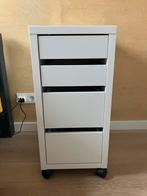 Witte Ladenblok op Wielen, Huis en Inrichting, Ophalen, 5 laden of meer, Zo goed als nieuw, Minder dan 100 cm