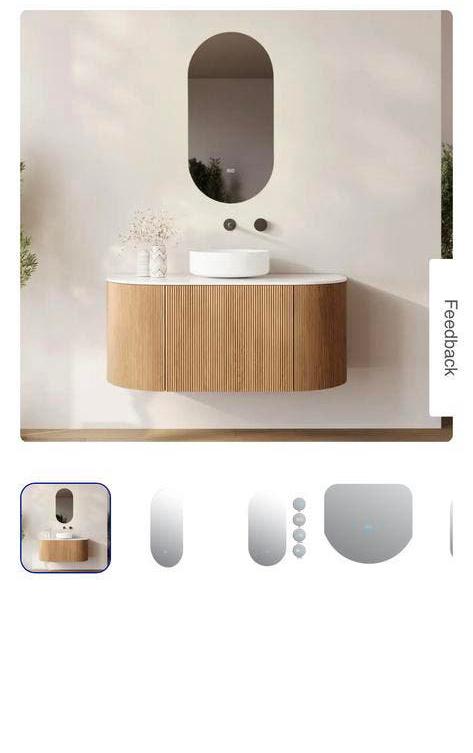 Ovale badkamerspiegel met verlichting - 80x40 cm, Minder dan 50 cm, Nieuw, Ophalen of Verzenden, Minder dan 100 cm