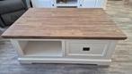 Witte salontafel tafel met houtlook blad., Huis en Inrichting, Complete inboedels, Ophalen