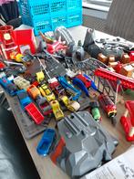 Grote set houten rails, treinen, auto's, kraan en bruggen, Ophalen of Verzenden, Gebruikt