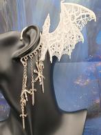 Gothic Vleermuis Earcuff met Draken Klauwen en Zwaarden, Overige materialen, Hangers, Niet van toepassing, Handgemaakt