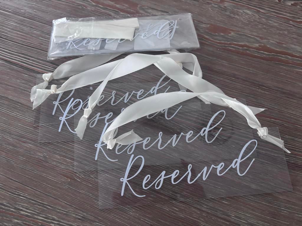 Reserved bordjes voor bruiloft of evenement, Ophalen of Verzenden, Nieuw, Versiering, Geboorte of Huwelijk