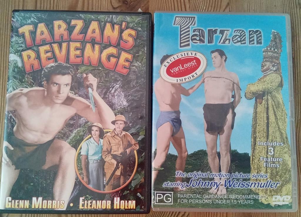 Tarzan's Revenge & Tarzan (3 films per dvd) niet ondertiteld, Alle leeftijden, Ophalen of Verzenden, Zo goed als nieuw, 1940 tot 1960