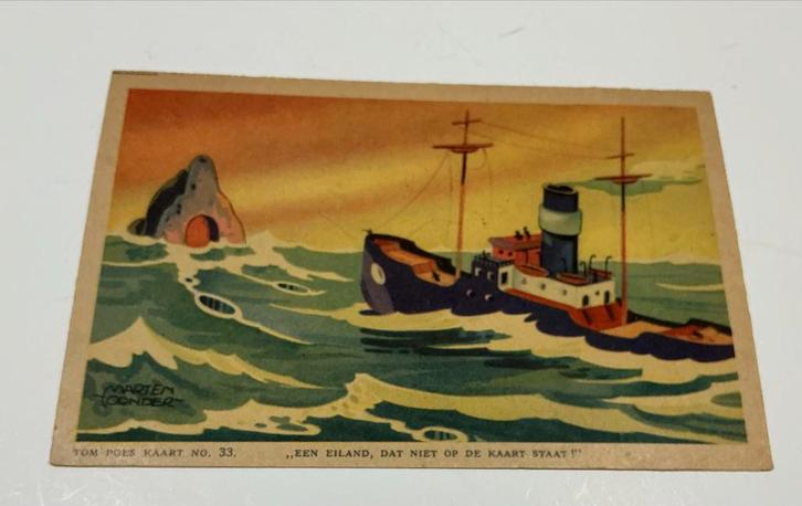 Oude Tom Poes Kaart - Een Eiland, Dat Niet Op De Kaart Staat, Verzamelen, Ansichtkaarten | Themakaarten, Ongelopen, 1940 tot 1960