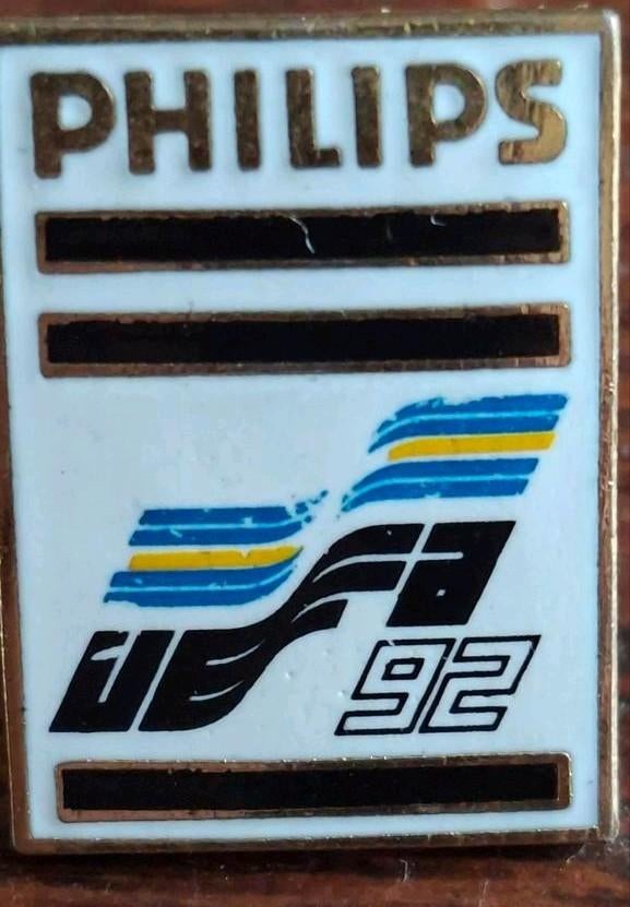 Philips UEFA 92 Pin Speldje van 1992, Verzamelen, Speldjes, Pins en Buttons, Ophalen of Verzenden, Gebruikt, Sport, Speldje of Pin