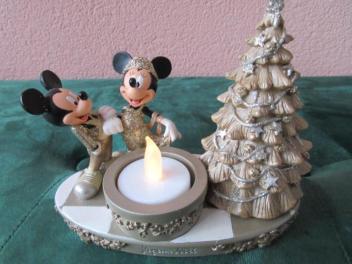 Disney. Mickey en Minnie met kerstboom en kaarsje, Diversen, Kerst, Zo goed als nieuw, Ophalen of Verzenden