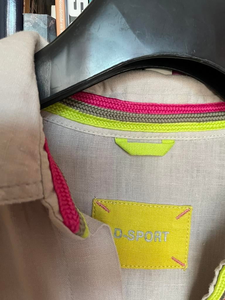 Linnen kaki jurk DEVERNOIS 42, Kleding | Dames, Jurken, Verzenden, Maat 42/44 (L), Zo goed als nieuw, Knielengte