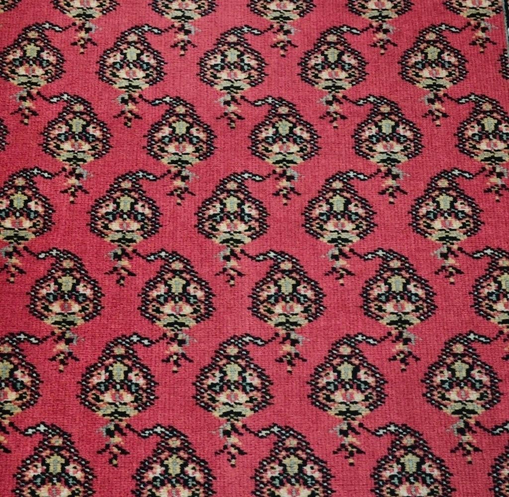 Vintage oosters wol Paisley vloerkleed loper rood 69x335cm, 200 cm of meer, Perzisch, Traditioneel, Onbekend, Rechthoekig