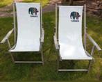 Vintage Caparol Strandstoelen - Set van 2, Gebruikt, Twee, Wit, Stof