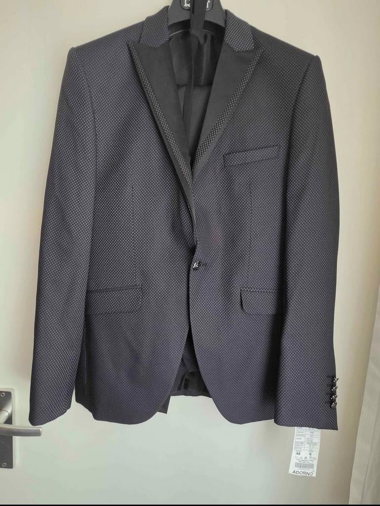 Nette heren pak, Kleding | Heren, Ophalen of Verzenden, Zo goed als nieuw, Maat 48/50 (M), Zwart
