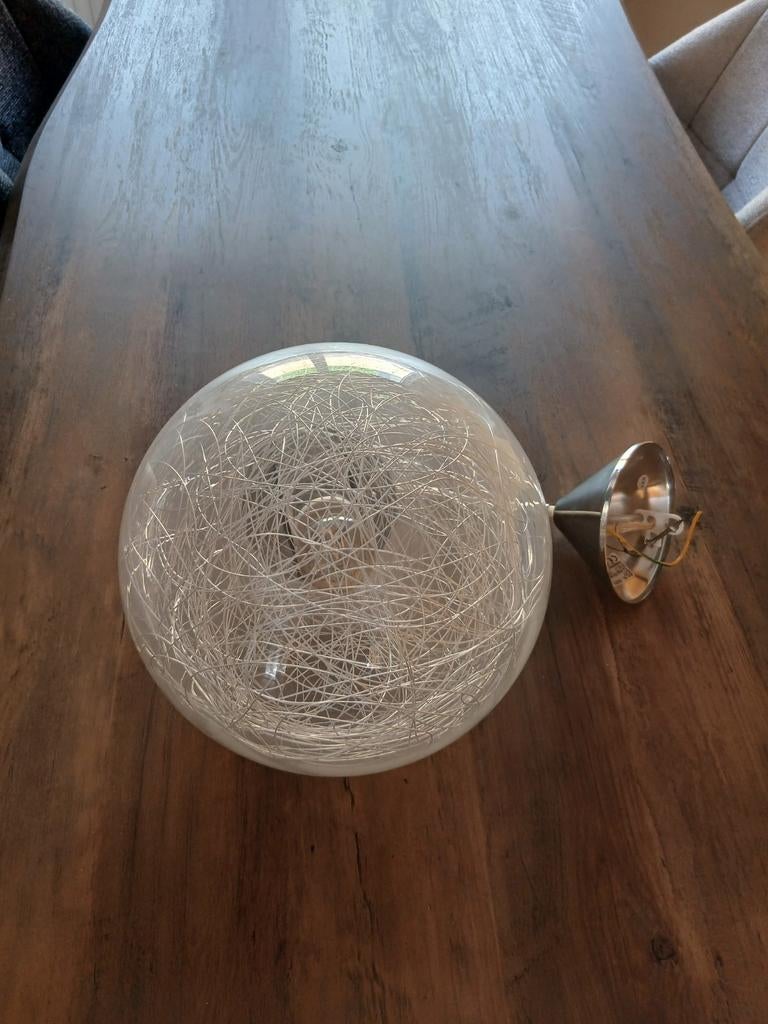 Hanglamp  Glazen bol, Huis en Inrichting, Lampen | Hanglampen, Ophalen of Verzenden, Zo goed als nieuw, Minder dan 50 cm