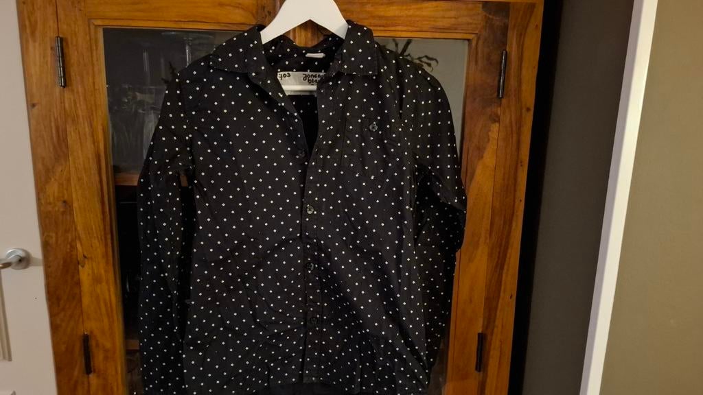 Hema overhemd zwart met stippen maat 158/164, Overhemd of Blouse, Ophalen of Verzenden, Zo goed als nieuw, Hema